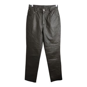 Newport News Vintage Easy Style Lined Leather High Rise Boho Festival Pants 6